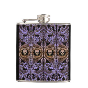 Goth Lila Ornamet with Skull Fickplunta