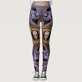Goth Lila Ornamet with Skull Leggings