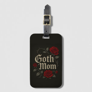 Goth Mamma Röd ros Blommigt Victorian Typography Bagagebricka