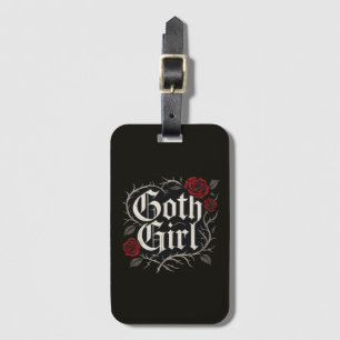 Goth Mamma Röd ros Blommigt Vine Black Gothic Bagagebricka