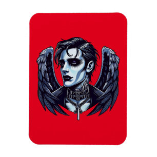 Goth Man Ängel Mörk Fantasy konst Magnet