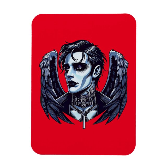 Goth Man Ängel Mörk Fantasy konst Magnet (Vertikal)