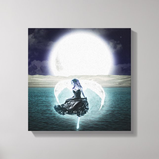 Goth måne ängel canvas art (Framsida)