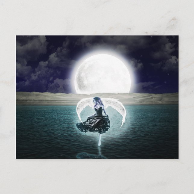 Goth måne ängelvykort vykort (Framsida)