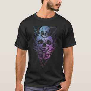 Goth Måne Skull Gothic Wicca Crescent Lunar Moth T Shirt