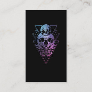 Goth Måne Skull Gothic Wicca Crescent Lunar Moth Visitkort