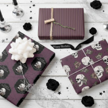 Goth Maroon Lila Döskallars och Rand Halloween