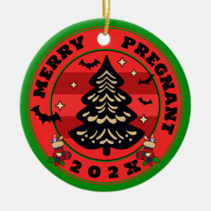 Goth Merry & Pregnerande jul Julgransprydnad Keramik