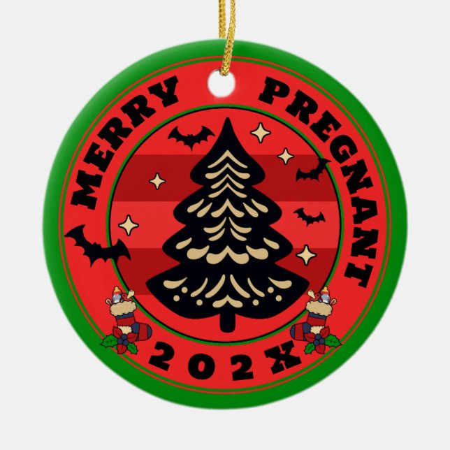 Goth Merry & Pregnerande jul Julgransprydnad Keramik (Framsidan)