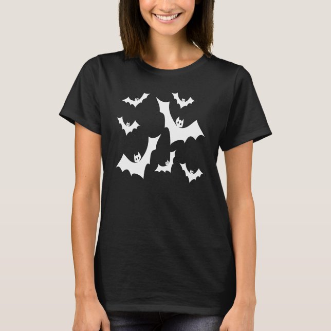 Goth Mode Gotisk Fladdermöss Tee Shirt (Framsida)