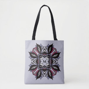 Goth Monogram Black Lila Gothic Mandala Tygkasse