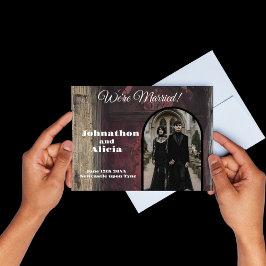 Goth Mörk Moody Bröllop Giftermål Meddelande Vykort