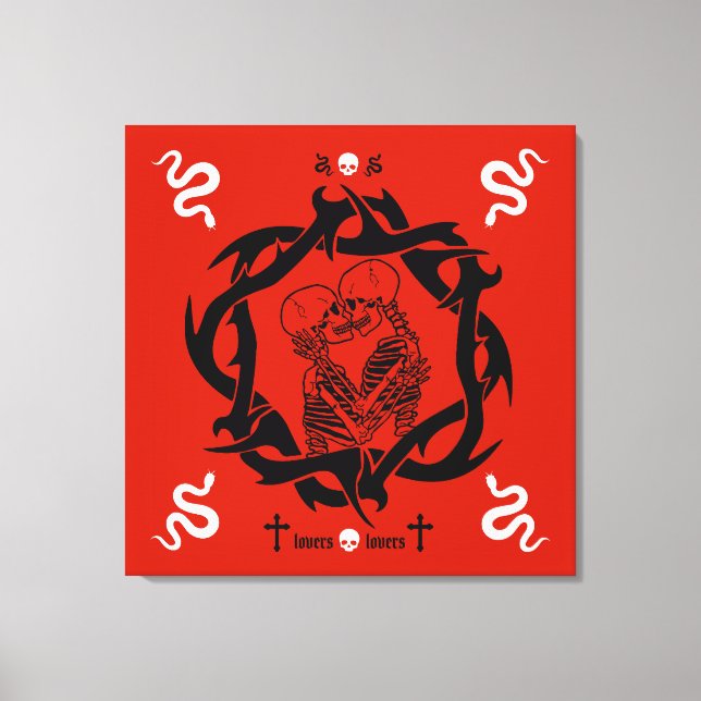 Goth Mörka Romantiska Älskare Present Canvastryck (Framsida)
