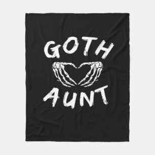 Goth Moster Funny Emo Auntie Punk Cute Skeleton Ha Fleecefilt