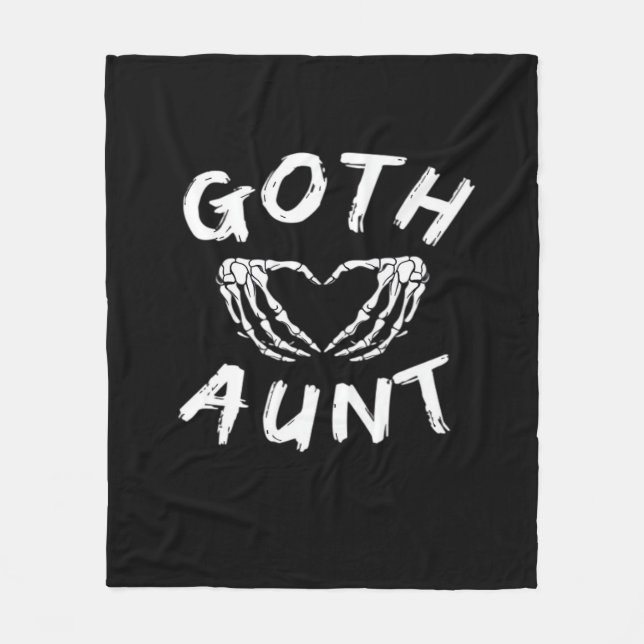 Goth Moster Funny Emo Auntie Punk Cute Skeleton Ha Fleecefilt (Framsidan)