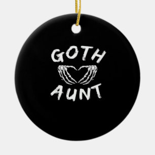 Goth Moster Funny Emo Auntie Punk Cute Skeleton Ha Julgransprydnad Keramik