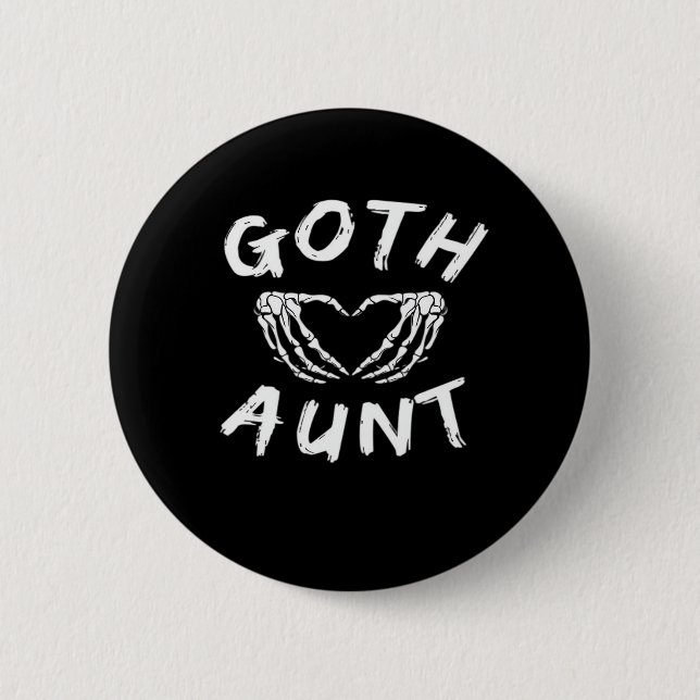 Goth Moster Funny Emo Auntie Punk Cute Skeleton Ha Knapp (Framsida)