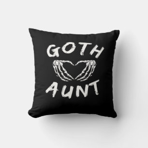Goth Moster Funny Emo Auntie Punk Cute Skeleton Ha Kudde