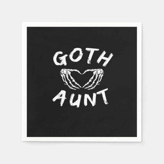 Goth Moster Funny Emo Auntie Punk Cute Skeleton Ha Pappersservett (Framsidan)
