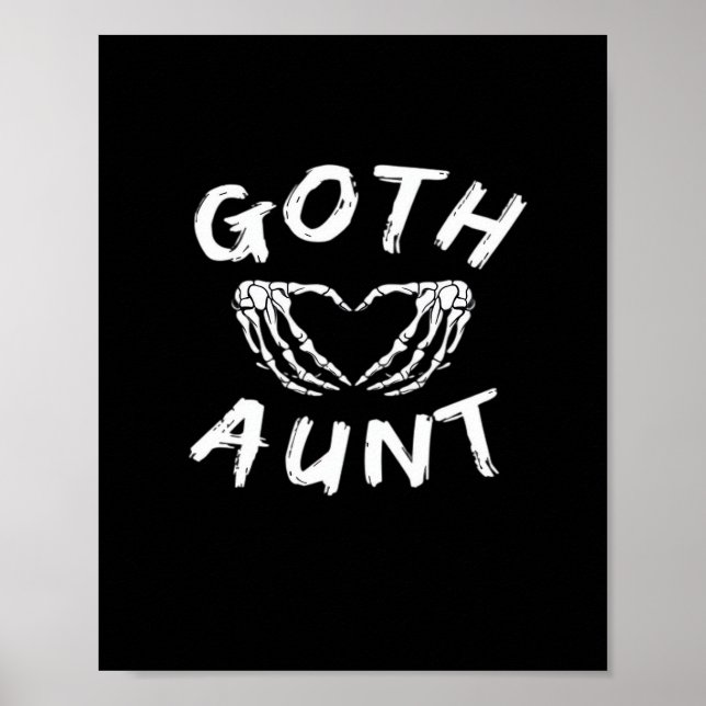 Goth Moster Funny Emo Auntie Punk Cute Skeleton Ha Poster (Framsidan)