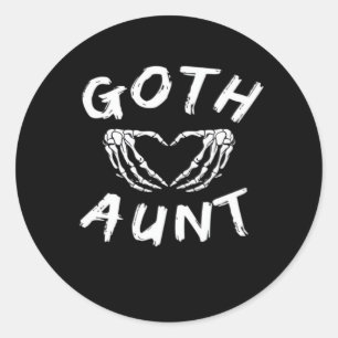 Goth Moster Funny Emo Auntie Punk Cute Skeleton Ha Runt Klistermärke
