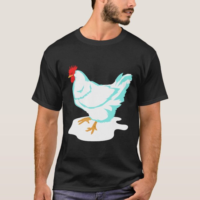Goth Pastel Blue Chicken T Shirt (Framsida)