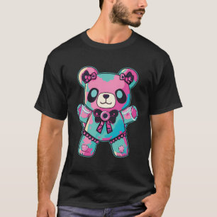 Goth Pastel Nalle Cute Creepy Anime Japanska T Shirt