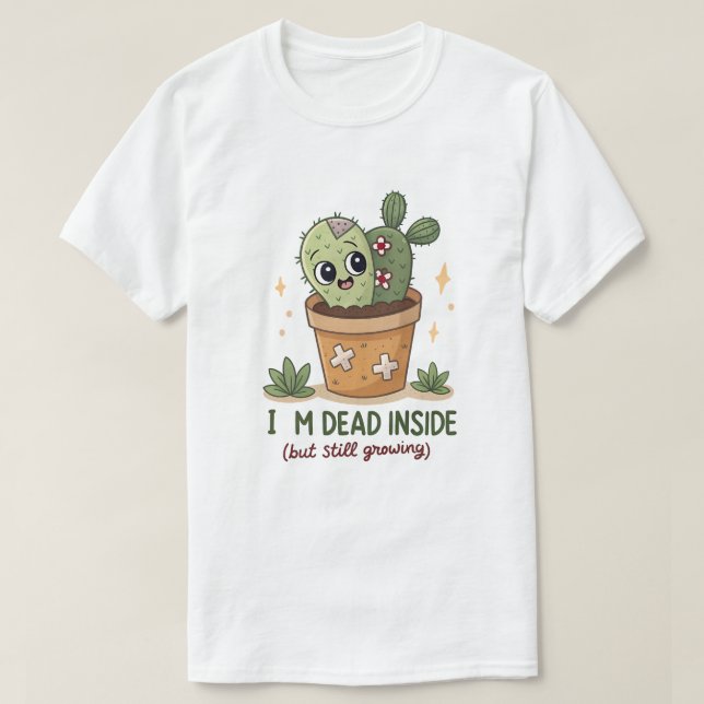 Goth Plant Älskare Shirt: Zombie Plant med Googly  T Shirt (Design framsida)