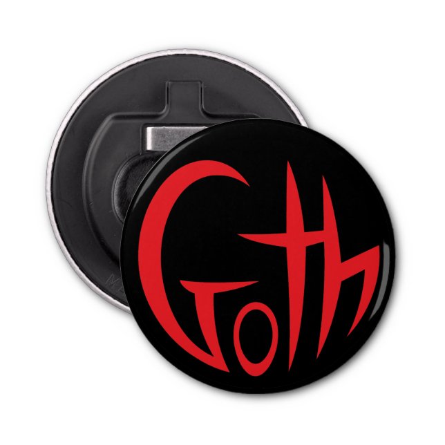 Goth (Pointlettering) (röd) Flasköppnare (Framsidan)