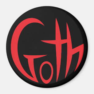 Goth (Pointlettering) (röd) Magnet