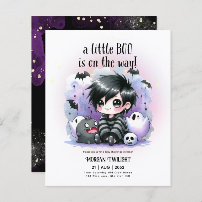 Goth Pojke Ghost Little Boo på vägen (Fram/baksida)