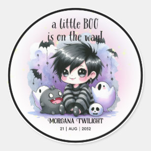 Goth Pojke Ghost Little Boo på vägen Runt Klistermärke