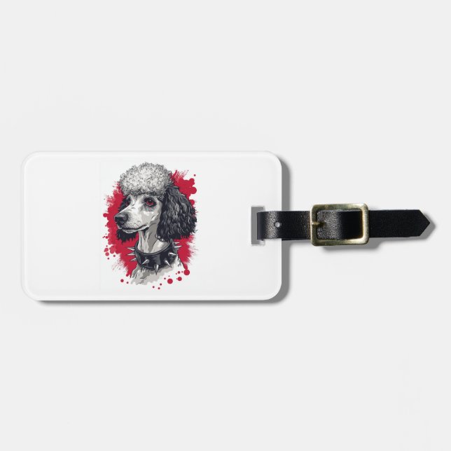 Goth Poodle � Dark Aesthetic Dog Bagagebricka (Horisontell Framsida)