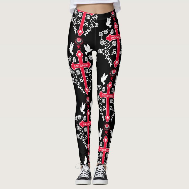 Goth Post Punk Mode Leggings (Framsida)