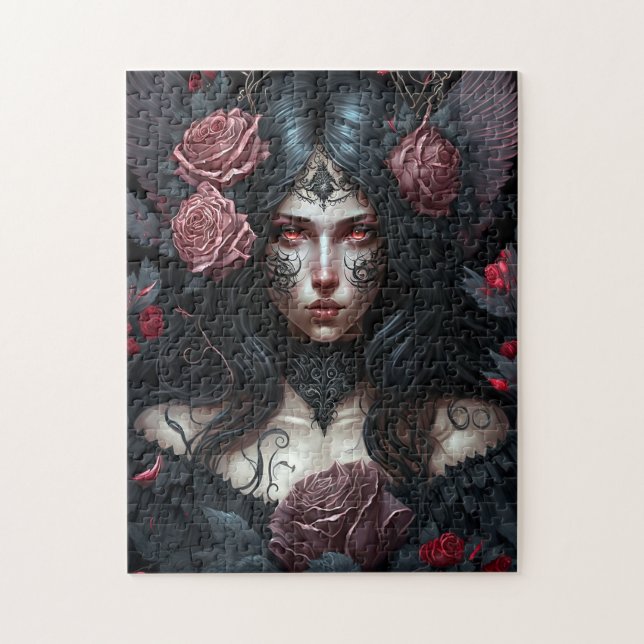 Goth Princess Gothic Fantasy Art Jigszle Puzzle Pussel (Vertikal)