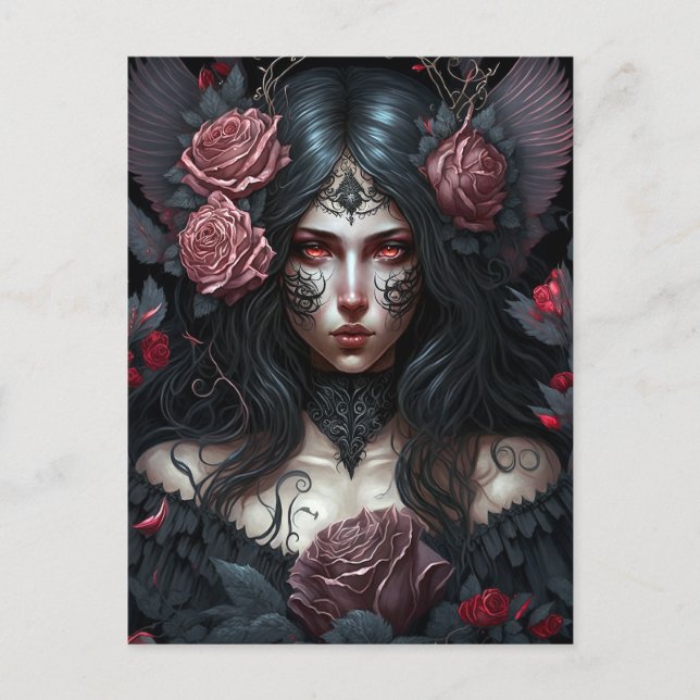 Goth Princess Gothic Fantasy Art Postcard Vykort (Framsida)