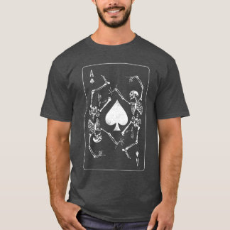 Goth Punk Ace of Spades d Spelare Skeleton Long Sl T Shirt