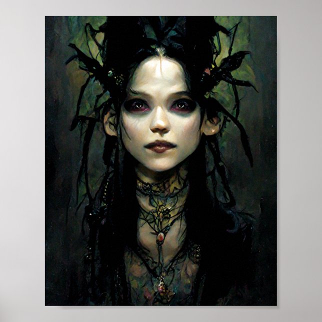 Goth Punk Elf 3 Fantasy Art Poster (Framsidan)