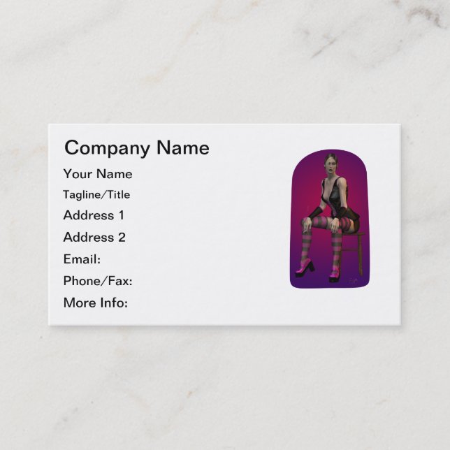 Goth Punk fantasi som röker vampyrkvinnapinup Visitkort (Framsida)