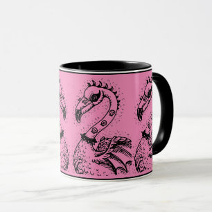 GOTH PUNK ROCKER FLAMINGO, DÖSKALLAR, SPIKED HAIR MUGG