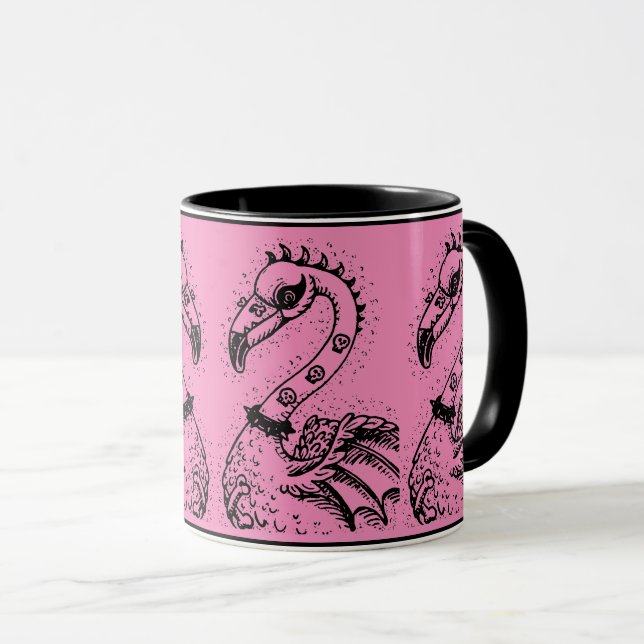 GOTH PUNK ROCKER FLAMINGO, DÖSKALLAR, SPIKED HAIR MUGG (Framsida höger)