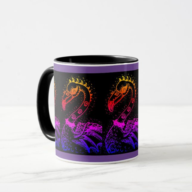 GOTH PUNK ROCKER FLAMINGO, DÖSKALLAR, SPIKED HAIR MUGG (Framsida vänster)