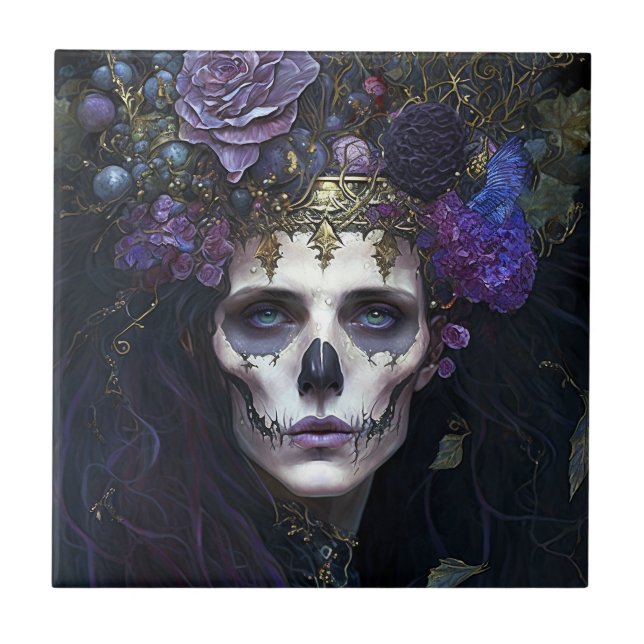 Goth Queen Fantasy Art Kakelplatta (Framsidan)