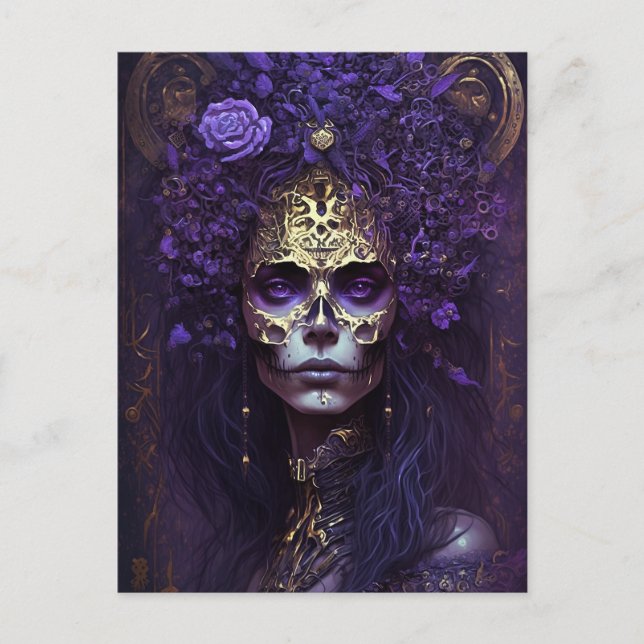 Goth Queen Fantasy Art Postcard Vykort (Framsida)