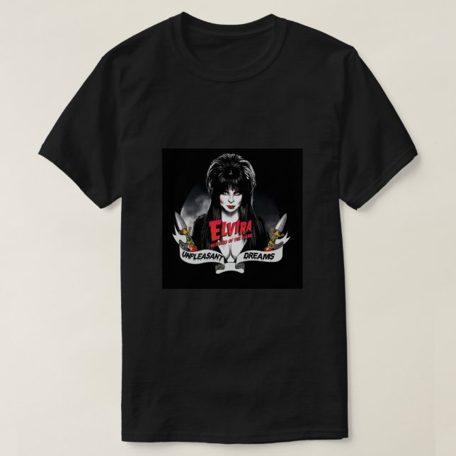 Goth Queens - Elvira, Älskarinna i Mörken Poster T Shirt (Design framsida)