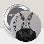 Goth Rabbit Gothic grunge Witchy Knapp<br><div class="desc">Den här kaninen är ingen vanlig kanin,  det här är en Goth-kanin. Den klär sig i gotiska kläder och gillar svart. Men det kommer att vara vänner med vita kaniner.</div>