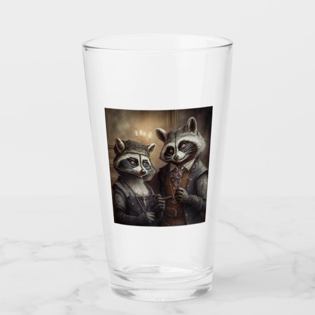 Goth Raccoons Glass Tumbler Glaskopp (Framsida)