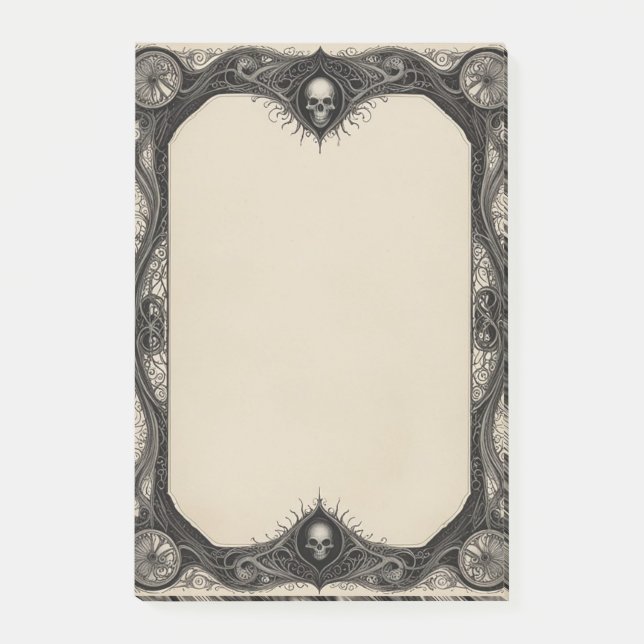 Goth-ram med kranier post-it block (Framsida)