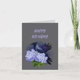 Goth Raven Kråka Birthday Greeting Card Tack Kort