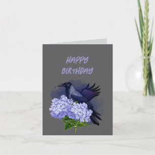 Goth Raven Kråka Födelsedagsgratulationskort Tack Kort